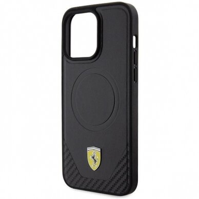 Ferrari Carbon Metal Logo MagSafe case for iPhone 15 Pro Max - black 5