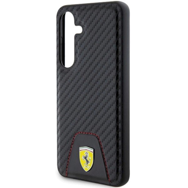 Ferrari Carbon Stitched Bottom Dėklas Samsung Galaxy S24 - Juodas 5