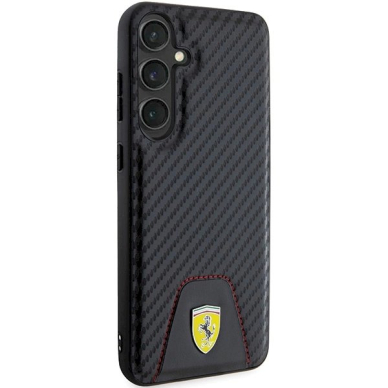 Ferrari Carbon Stitched Bottom Dėklas Samsung Galaxy S24+ - Juodas 3