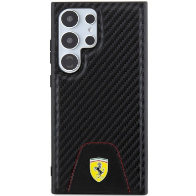 Ferrari Carbon Stitched Bottom Dėklas Samsung Galaxy S24 Ultra - Juodas 2