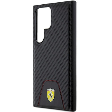 Ferrari Carbon Stitched Bottom Dėklas Samsung Galaxy S24 Ultra - Juodas 5