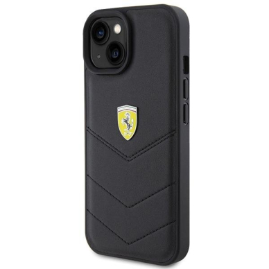 Ferrari Quilted Metal Logo case for iPhone 15 - black 1