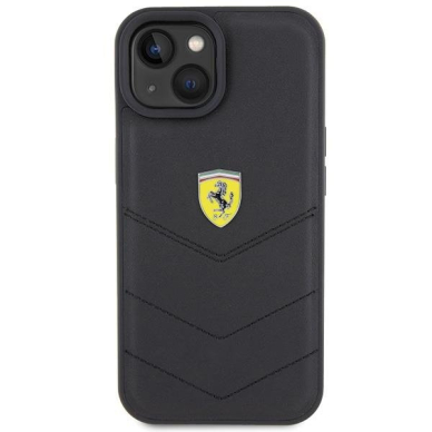 Ferrari Quilted Metal Logo case for iPhone 15 - black 2