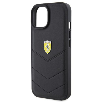 Ferrari Quilted Metal Logo case for iPhone 15 - black 5