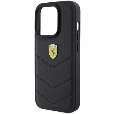 Ferrari Quilted Metal Logo case for iPhone 15 Pro - black 5