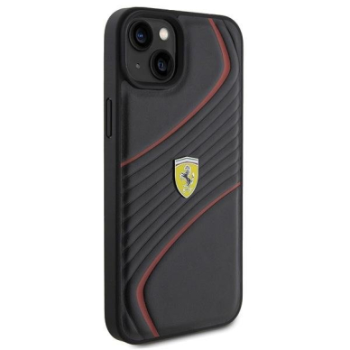 Ferrari Twist Metal Logo case for iPhone 15 Plus - black 3