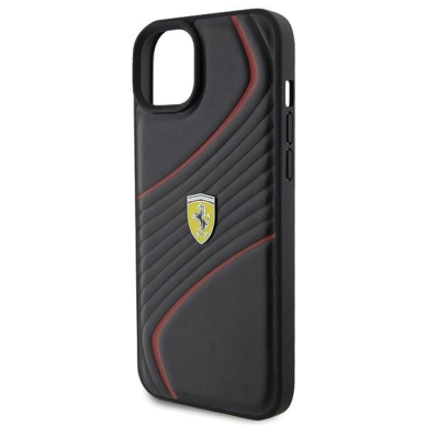 Ferrari Twist Metal Logo case for iPhone 15 Plus - black 5