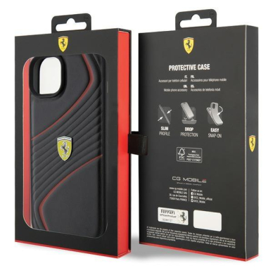 Ferrari Twist Metal Logo case for iPhone 15 Plus - black 7