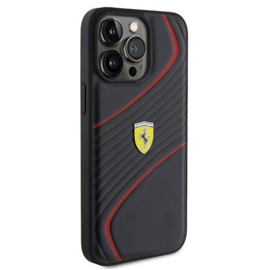 Ferrari Twist Metal Logo case for iPhone 15 Pro Max - black 3