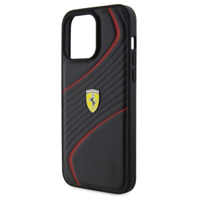 Ferrari Twist Metal Logo case for iPhone 15 Pro Max - black 5