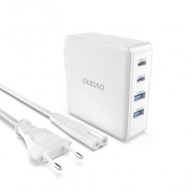 GaN 100W 2 x USB-C / 2 x USB fast charger Dudao A100EU - Baltas 3