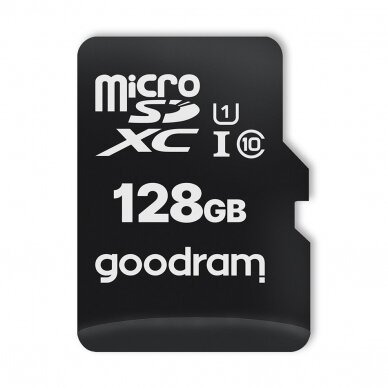 Goodram Microcard 128 GB micro SD XC UHS-I class 10 memory card, SD adapter (M1AA-01280R12) UGLX912 1