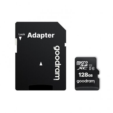 Goodram Microcard 128 GB micro SD XC UHS-I class 10 memory card, SD adapter (M1AA-01280R12) UGLX912 2