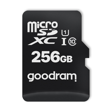 Goodram Microcard 256 GB micro SD XC UHS-I class 10 memory card, SD adapter (M1AA-2560R12) UGLX912 1