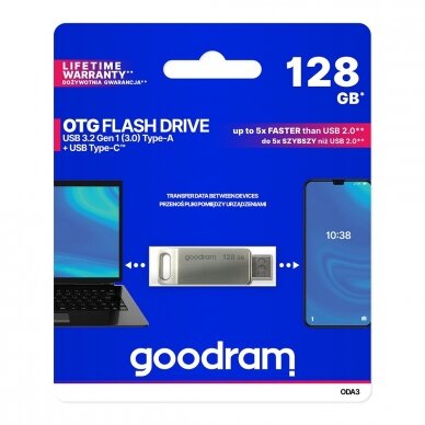 GOODRAM pendrive 128 GB USB 3.2 Gen 1 OTG USB / USB Typ C ODA3-1280S0R11 4