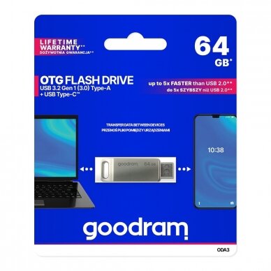 GOODRAM pendrive 64 GB USB 3.2 Gen 1 OTG USB / USB Typ C ODA3-0640S0R11 4