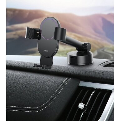 Gravitacinis laikiklis Baseus Dashboard Windshield Phone Bracket Holder juodas (Suyl-Jy01) 11