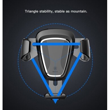 Gravitacinis laikiklis Baseus Phone Bracket Air Vent Holder skirtas 4-6 colių prietaisams juodas (Suyl-01) 20