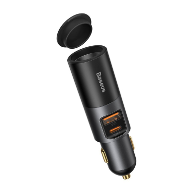 Greitas Automobilinis Įkroviklis Baseus Share Together USB / USB Type C / cigarette lighter socket car charger 120W Quick Charge Power Delivery Pilkas (CCBT-C0G) 1