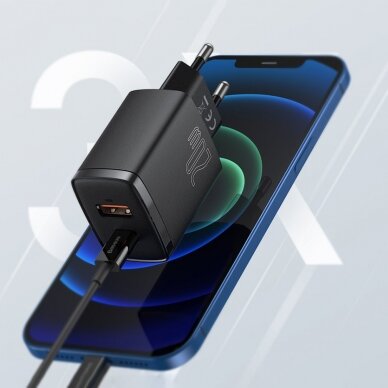 Greitas Buitinis Įkroviklis Baseus Compact USB Type C / USB 20 W 3 A Power Delivery Quick Charge 3.0 Baltas (CCXJ-B02) 9