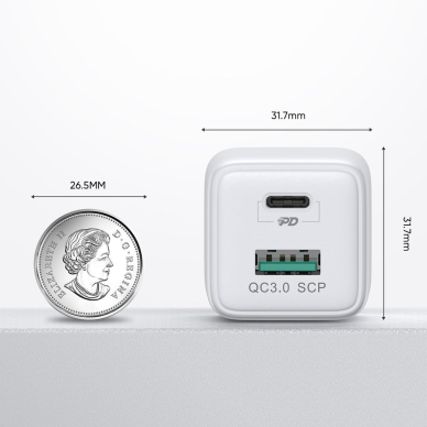 Greitas Buitinis Įkroviklis Joyroom fast wall charger (EU plug) USB / USB Typ C 30W Power Delivery QuickCharge 3.0 AFC FCP Baltas (L-QP303) 1