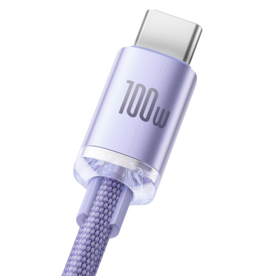 Greito Įkrovimo Kabelis Baseus crystal shine series USB Type A į USB Type C 100W 2m Violetinis (CAJY000505) 2