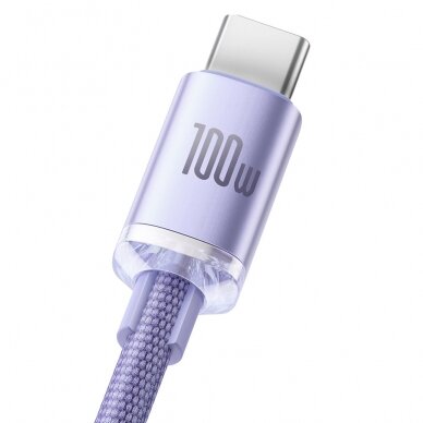 Greito Įkrovimo Kabelis Baseus crystal shine series USB Type A į USB Type C100W 1,2m Violetinis (CAJY000405) UGLX912 8