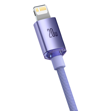 Greito Įkrovimo Kabelis Baseus crystal shine series USB Type C į Lightning 20W 2m Violetinis (CAJY000305) UGLX912 2