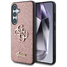 Guess Fixed Glitter Big 4G Metal Logo Dėklas Samsung Galaxy S25 Plus Rožinis