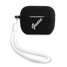 Guess GUACAPLSVSBW Silicone Vintage AirPods Pro Ausinių Dėklas juodas-baltas