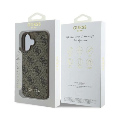 Guess 4G Classic iPhone 16 Plus Dėklas - rudas 7