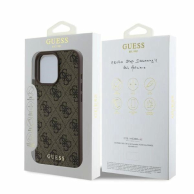 Guess 4G Classic iPhone 16 Pro Dėklas - rudas 3