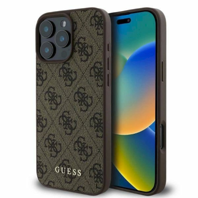 Guess 4G Classic iPhone 16 Pro Dėklas - rudas