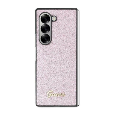 Guess 4G Glitter Script Dėklas Samsung Galaxy Z Fold 6 - rožinis 1