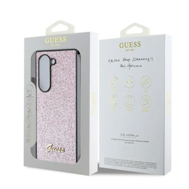 Guess 4G Glitter Script Dėklas Samsung Galaxy Z Fold 6 - rožinis 6