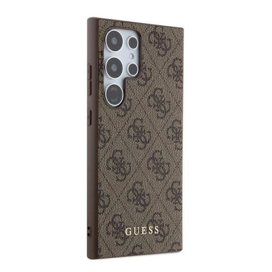 Guess 4G Metal Gold Logo Dėklas Samsung Galaxy S24 Ultra - Rudas 3