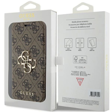 Guess 4G Metal Logo Dėklas iPhone 15 Pro Max - rudas 6