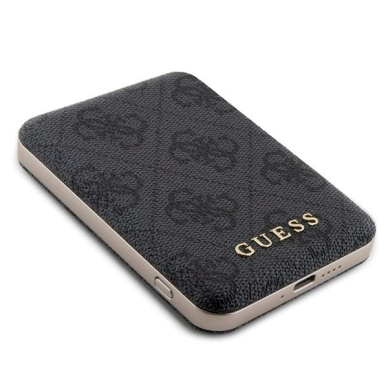 Guess 4G Metal Logo Dėklas set iPhone 15 + 5000mAh MagSafe power bank - Juodas 9