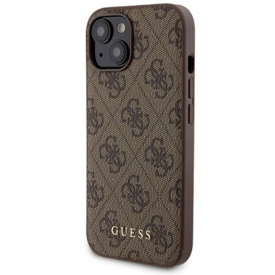 Guess 4G Metal Logo Dėklas set iPhone 15 + 5000mAh MagSafe power bank - Rudas 1