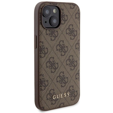 Guess 4G Metal Logo Dėklas set iPhone 15 + 5000mAh MagSafe power bank - Rudas 3