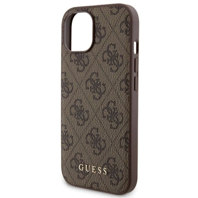 Guess 4G Metal Logo Dėklas set iPhone 15 + 5000mAh MagSafe power bank - Rudas 5