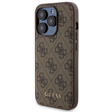 Guess 4G Metal Logo Dėklas set iPhone 15 Pro + 5000mAh MagSafe power bank - Rudas 1