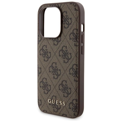 Guess 4G Metal Logo Dėklas set iPhone 15 Pro + 5000mAh MagSafe power bank - Rudas 5