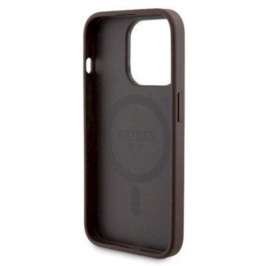 Guess 4G Metal Logo Dėklas set iPhone 15 Pro + 5000mAh MagSafe power bank - Rudas 6