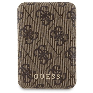 Guess 4G Metal Logo Dėklas set iPhone 15 Pro + 5000mAh MagSafe power bank - Rudas 7