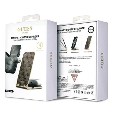 Guess 4G Pattern MagSafe foldable 2in1 15W inductive Įkroviklis  - Rudas 6