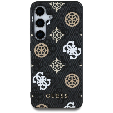 Guess 4G Printed Colored Peony Pattern MagSafe Dėklas Samsung Galaxy S25 Juodas 2