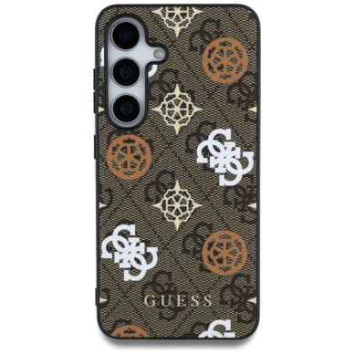 Guess 4G Printed Colored Peony Pattern MagSafe Dėklas Samsung Galaxy S25 Rudas 2