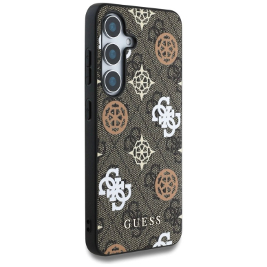 Guess 4G Printed Colored Peony Pattern MagSafe Dėklas Samsung Galaxy S25 Rudas 3