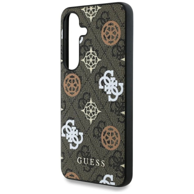 Guess 4G Printed Colored Peony Pattern MagSafe Dėklas Samsung Galaxy S25 Rudas 4